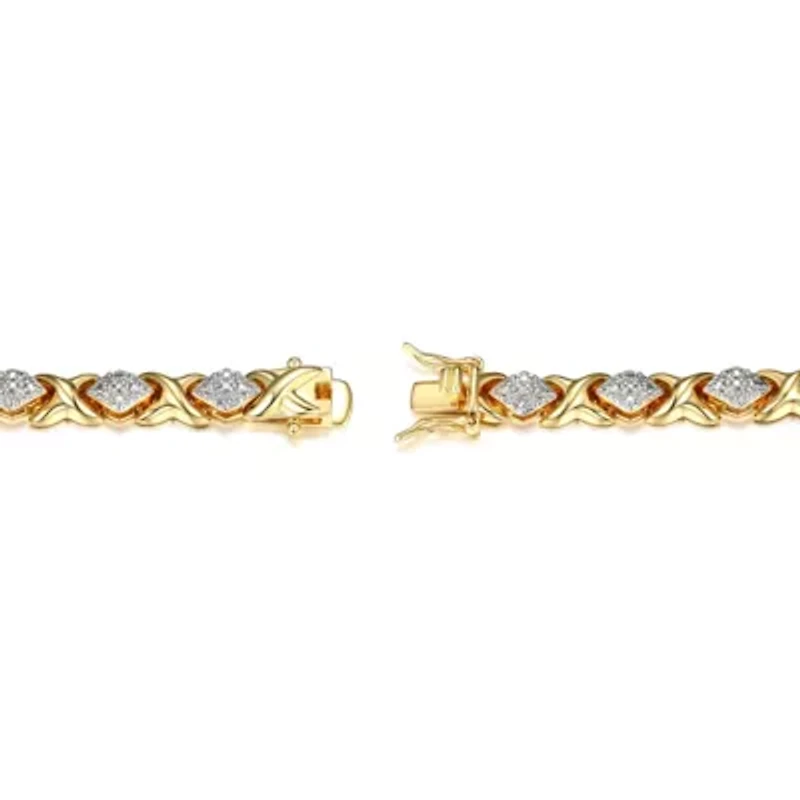 Gold Tone Diamond Accent Bracelet