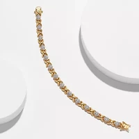 Gold Tone Diamond Accent Bracelet