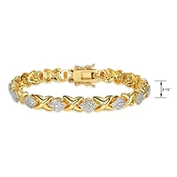 Gold Tone Diamond Accent Bracelet