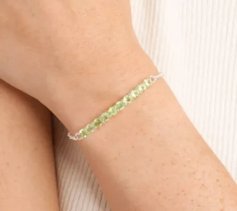 Genuine Peridot Bracelet in Sterling Silver