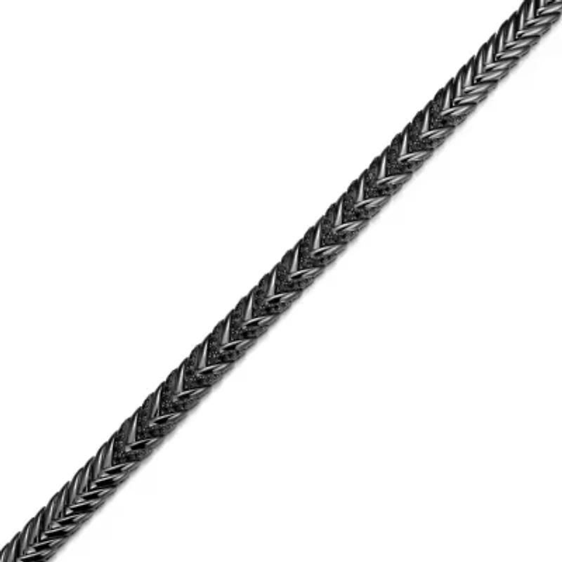 Men's Genuine Black Spinel Bracelet in Gunmetal Sterling Silver