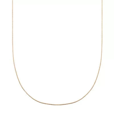 10k Rose Gold Elegant Box Chain Necklace, 18"