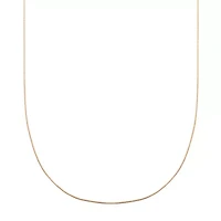 10k Rose Gold Elegant Box Chain Necklace, 18"