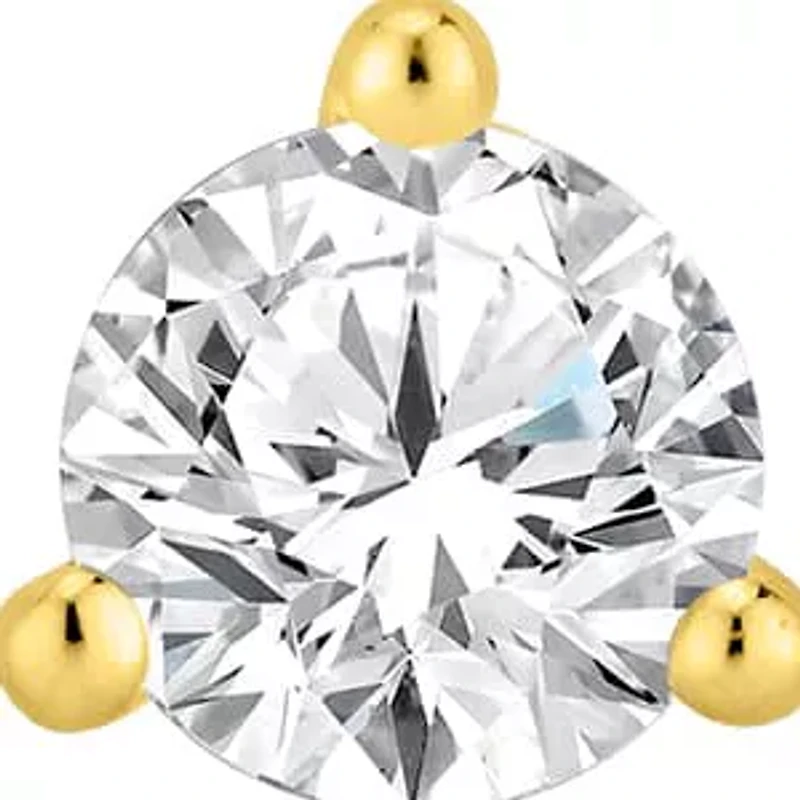 Lab Created 1/2 ct. t.w. Lab Grown Diamond 3-Prong Martini Earrings in 18K Gold