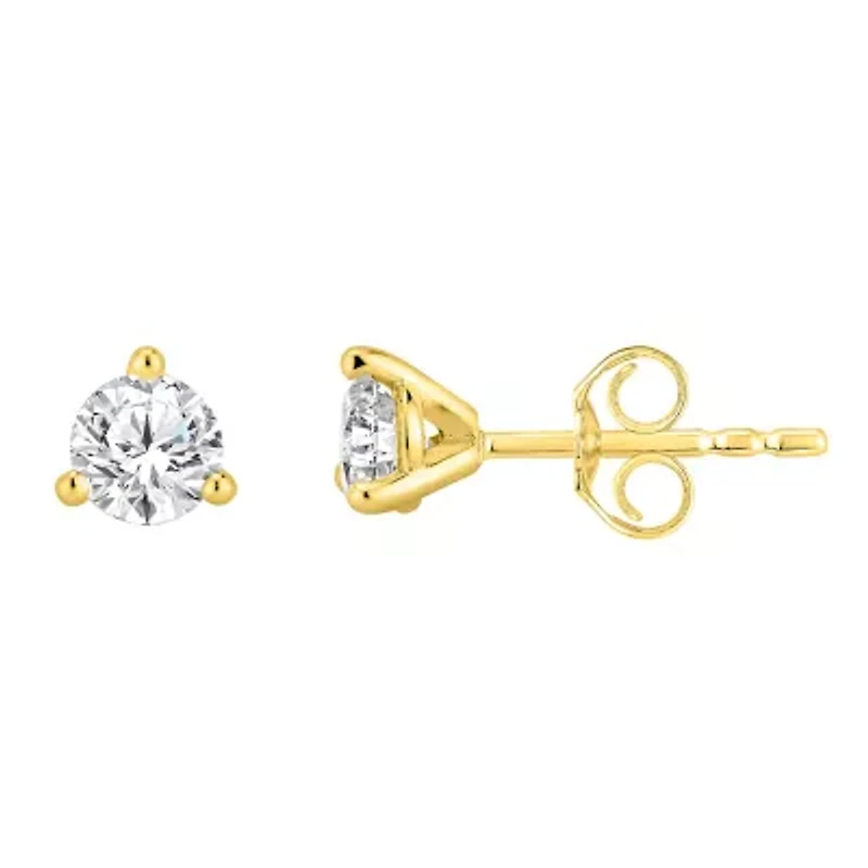 Lab Created 1/2 ct. t.w. Lab Grown Diamond 3-Prong Martini Earrings in 18K Gold