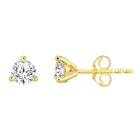 Lab Created 1/2 ct. t.w. Lab Grown Diamond 3-Prong Martini Earrings in 18K Gold