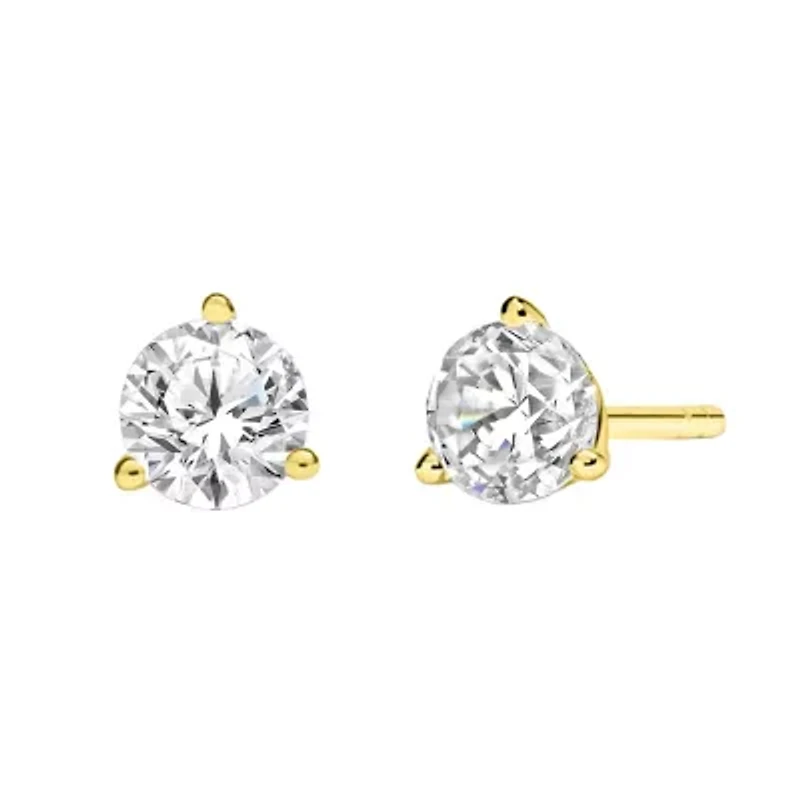 Lab Created 1/2 ct. t.w. Lab Grown Diamond 3-Prong Martini Earrings in 18K Gold