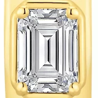 Lab Created 1 ct. t.w. Lab Grown Diamond Emerald Chubby Hoop Earrings in 14K gold