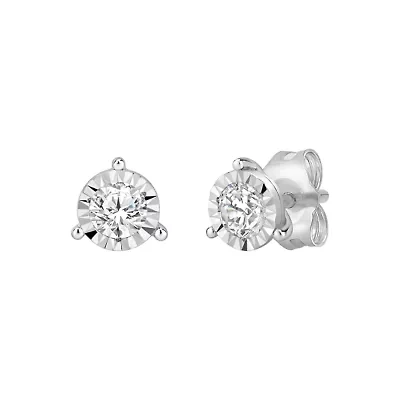 Lab Created 1/4 ct. t.w. Lab Grown Diamond Earrings in Silver