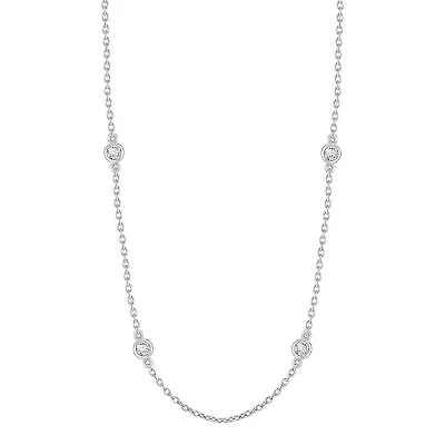 Lab Created 1/5 ct. t.w. Lab Grown Diamond Necklace in Silver