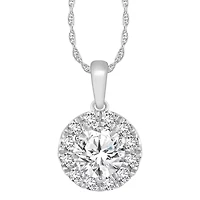 Lab Created 1 ct. t.w. Lab Grown Diamond Round-Shaped Mulit-Stone Pendant in 10K Gold