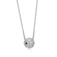 1/10 cttw Diamond Ball Necklace in Rhodium Plated Sterling Silver