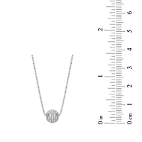 1/10 cttw Diamond Ball Necklace in Rhodium Plated Sterling Silver