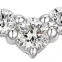 1/2 CT TW Lab Grown Diamond Rhodium Plated Sterling Silver Heart Necklace