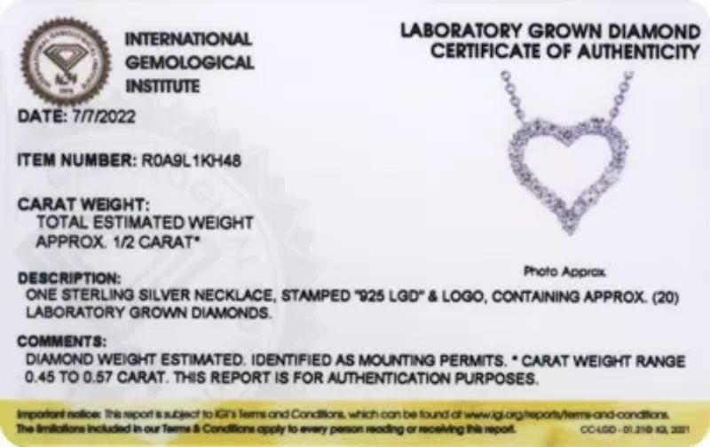 1/2 CT TW Lab Grown Diamond Rhodium Plated Sterling Silver Heart Necklace