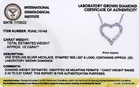 1/2 CT TW Lab Grown Diamond Rhodium Plated Sterling Silver Heart Necklace