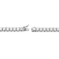 Lab Created Rhodium Plated Sterling Silver Women's Created Moissanite 5MM Tennis Necklace