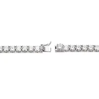 Lab Created Rhodium Plated Sterling Silver Women's Created Moissanite 5MM Tennis Bracelet