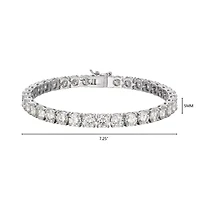 Lab Created Rhodium Plated Sterling Silver Women's Created Moissanite 5MM Tennis Bracelet