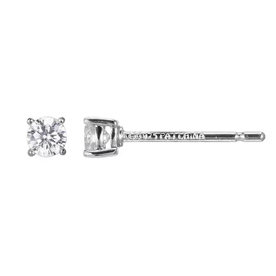 Lab Created 1/4 CT TW Lab Grown Diamond Stud Earrings in Platinum Over Sterling Silver