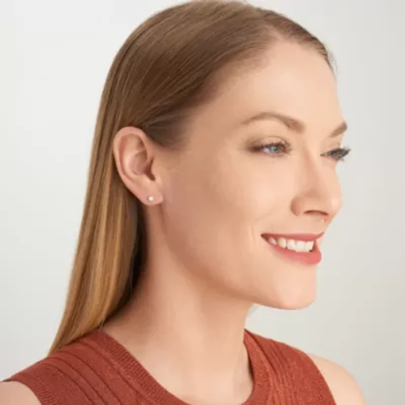 Lab Created 1/4 CT TW Lab Grown Diamond Stud Earrings in Platinum Over Sterling Silver