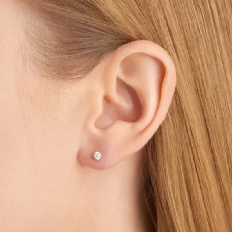 Lab Created 1/4 CT TW Lab Grown Diamond Stud Earrings in Platinum Over Sterling Silver