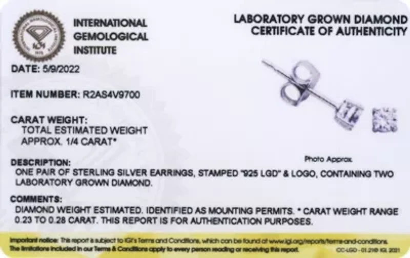 Lab Created 1/4 CT TW Lab Grown Diamond Stud Earrings in Platinum Over Sterling Silver