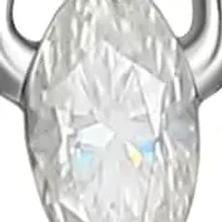 Lab Created Rhodium Plated Sterling Silver Women's Created Moissanite Minimalist Cross Pendant Necklace