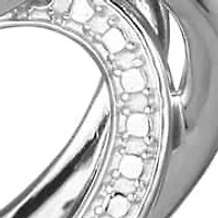 Diamond Accent Heart Pendant In Rhodium Plated Sterling Silver On An 18" Chain