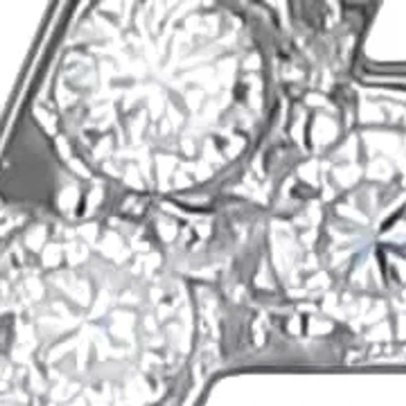 Lab Created Rhodium Plated Sterling Silver Women's Created Moissanite "A" Pendant Necklace