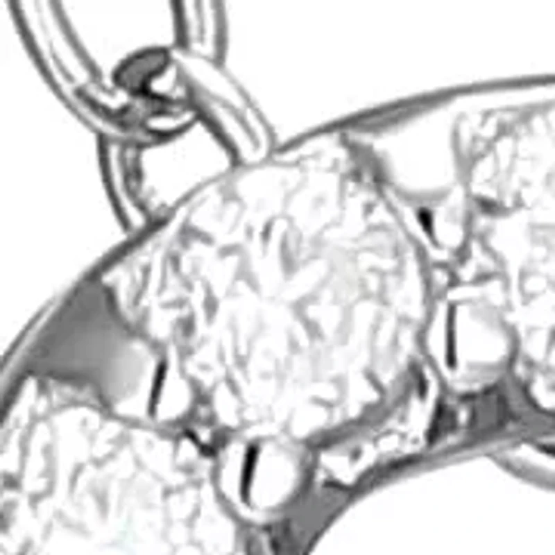 Lab Created Rhodium Plated Sterling Silver Women's Created Moissanite "S" Pendant Necklace