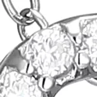 Lab Created Rhodium Plated Sterling Silver Women's Created Moissanite "S" Pendant Necklace