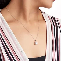Rhodium Plated Sterling Silver Solitaire Moissanite  Necklace