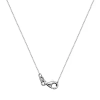 Rhodium Plated Sterling Silver Genuine Jade Fox Pendant Necklace