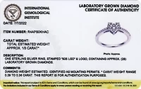 1/3 CT TW Lab Grown Diamond Heart Ring Rhodium Plated Sterling Silver