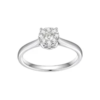 1/4 CT TW Lab Grown Diamond Ring Rhodium Plated Sterling Silver