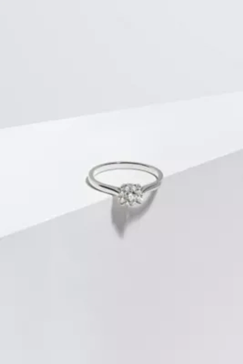 1/4 CT TW Lab Grown Diamond Ring Rhodium Plated Sterling Silver