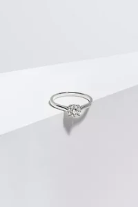 1/4 CT TW Lab Grown Diamond Ring Rhodium Plated Sterling Silver