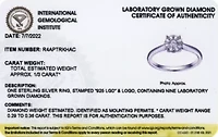 1/3 CT TW Lab Grown Diamond Rhodium Plated Sterling Silver Round Ring
