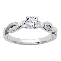 Lab Created 3/4 CT TW Lab Grown Diamond Twist Ring in Platinum Over Sterling Silver