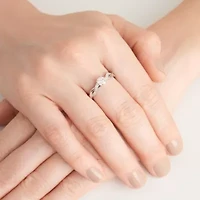 Lab Created 3/4 CT TW Lab Grown Diamond Twist Ring in Platinum Over Sterling Silver