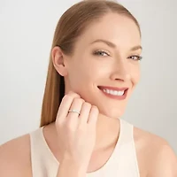 Lab Created 3/4 CT TW Lab Grown Diamond Engagement Ring in Platinum Over Sterling Silver