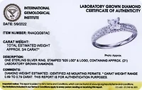 Lab Created 3/4 CT TW Lab Grown Diamond Engagement Ring in Platinum Over Sterling Silver
