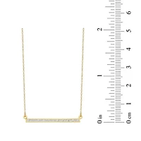 1/10 cttw Diamond  Horizontal Bar Necklace in 18k Yellow Gold Plated Sterling Silver