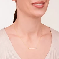 1/10 cttw Diamond  Horizontal Bar Necklace in 18k Yellow Gold Plated Sterling Silver