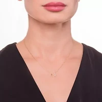 1/15 cttw Diamond Offset Horseshoe Necklace in 18k Yellow Gold Plated Sterling Silver with 18" Chain