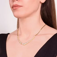 1/10 cttw Diamond V Necklace in 18k Yellow Gold Plated Sterling Silver