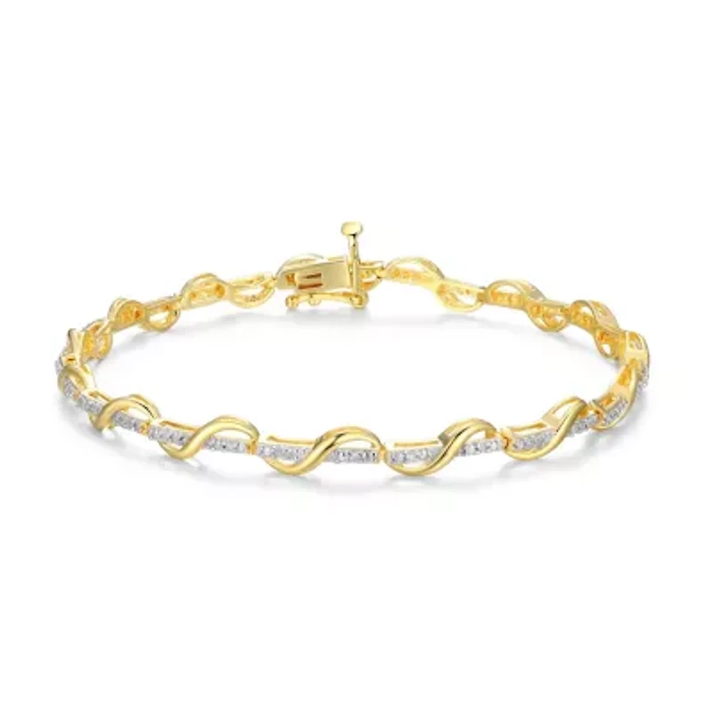 1/10 cttw Diamond Twist Bracelet in 18k Yellow Gold Plated Sterling Silver