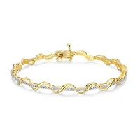 1/10 cttw Diamond Twist Bracelet in 18k Yellow Gold Plated Sterling Silver