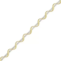 1/10 cttw Diamond Twist Bracelet in 18k Yellow Gold Plated Sterling Silver